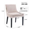 Modern Dining Chairs Set of 2,Fabric Upholstered Dining Room Side Chairs,Living Room Furniture,Wooden Restaurant Kitchen Chairs-Cuddlewood - 4 of 4
