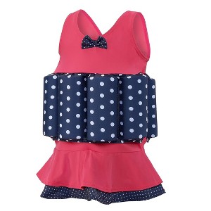 Konfidence Learn to Swim Floatsuit in Pink Polka Dot Skirt - 1 of 1