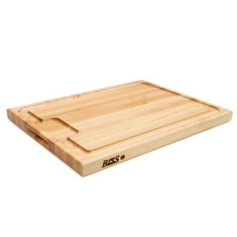 Rectangle Edge Grain Cutting Board with Hand Grip and Juice Canal 24
