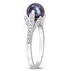 EVERLY JEWELRY |Sterling Silver 0.02 CT TW Diamond 7 - 7.5 MM White Freshwater Cultured Pearl Fashion Ring - 2 of 4