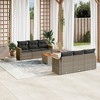 vidaXL 7 Piece Patio Sofa Set with Cushions - Gray Poly Rattan - 2 of 4