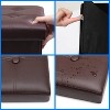 Aoibox 2PC Folding Foot Stool with Thick Foam Padded Seat, Leather Storage Ottoman Bench for Living Room, Foldable Coffee Table Foot Rest - 4 of 4