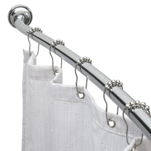44" - 72" Adjustable Curved Shower Curtain Rod, Chrome - 1 of 4
