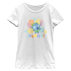 Girls Lilo & Stitch Cutest Aloha T Shirt - 1 of 4