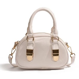 Paaaawaters Fashionable PU Leather Handbag with Bowling Bag Style - Unique & Chic, Handheld & Crossbody Option - 1 of 4