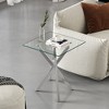 Dolonm 17.72" Square Tempered Glass End Table with Metal Legs, Set of 2, Modern Living Room Side Tables - 4 of 4