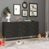 Sideboard 62.9", White Buffet Cabinet with 9 Drawers, Modern Storage for Living Room, Bedroom and Kitchen - 2 of 4