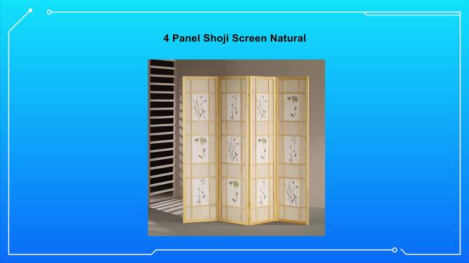 4 Panel Shoji Screen Natural - Ore International, 2 of 6, play video