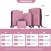 FATMOON 4-Piece ABS Lightweight Luggage Set with Spinner Wheels - 14", 20", 24", 28" Suitcases for Travel - 3 of 4