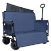 VisioGear 3-in-1 Convertible Folding Wagon Cart with Bench Seat & Storage, 180L Capacity All-Terrain Wheels for Camping, Dark Blue, 37"*24.02"*40.94" - 2 of 4
