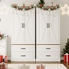 Kitchen Pantry Cabinet with 2 Drawers, Farmhouse Tall Storage Cabinet, Wood Food Pantry - 3 of 4