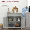 Yukimo 30" Gray Modern Farmhouse Sideboard Cabinet with 2 Barn Doors and Drawer, Storage Buffet for Dining Room & Living Room - 4 of 4
