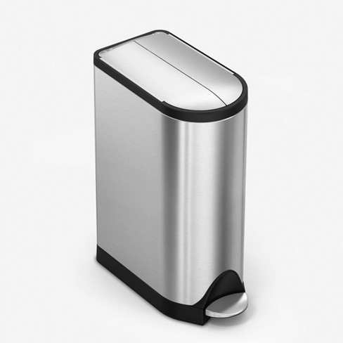 simplehuman 18 Liter / 4.8 Gallon Butterfly Lid Kitchen Step Trash Can, Brushed Stainless Steel - image 1 of 4