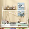 Streamdale Metal Twin Size House Platform Bed with Triangle Structure, White - 3 of 4