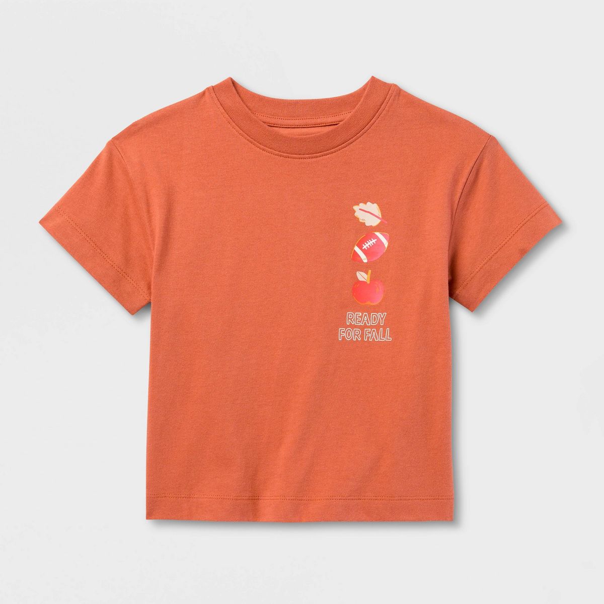 Toddler Boys' Fall Football Oversized Short Sleeve Jersey T-Shirt - Cat & Jack™ Dark Orange - thumbnail 2