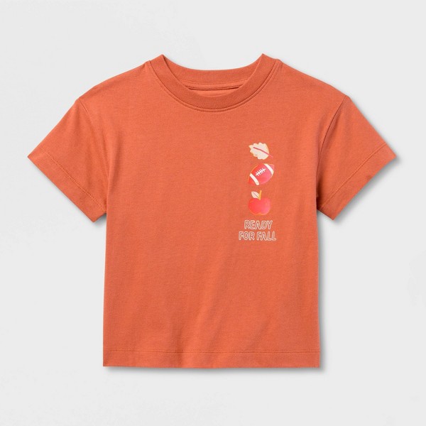 Playera tipo jersey de manga corta de fútbol de otoño para niños pequeños - Cat & Jack™ Naranja oscuro 2