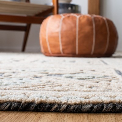 Gray Geometric Handmade Wool Area Rug 3' x 5'