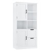 SEVOBAL Bathroom Storage Cabinet with Doors Drawers Adjustable Shelf and Open Shelves for Organized Space, White, 31"*16"*62" - 4 of 4