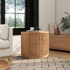 VYNXARIA 24" 2-Drawer Storage Side Table, Natural Brown Beech Wood - 4 of 4