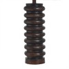Table Lamp Polyresin - StyleCraft: Rustic Dark Teak Finish, Cream Linen Shade, No Assembly Required - 4 of 4