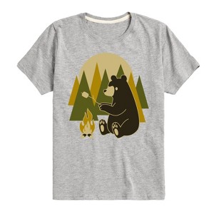 Boys' - Instant Message - Bear Roasting Marshmallows Short Sleeve Graphic T-Shirt - 1 of 4