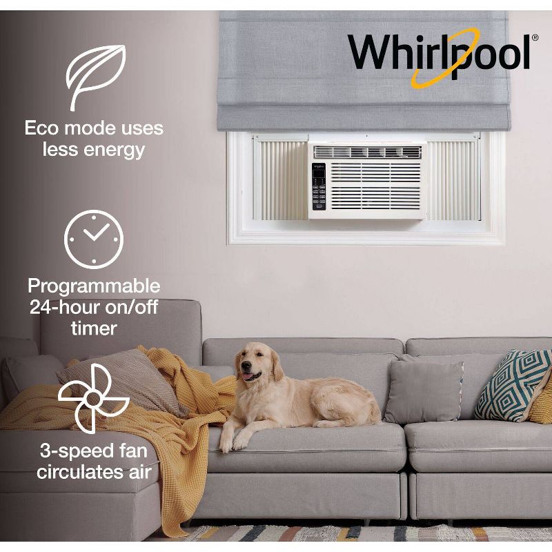 Whirlpool 6000 BTU 115V Window Mounted Air Conditioner and Dehumidifier, 3 of 10