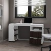 Vynxaria Timeless 2-Drawer Extendable Desk - White & Stained Walnut, Smooth Sliding Mechanism, 4 Spacious Shelves - 3 of 4