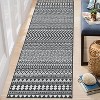 Washable Boho Geometric Rug for Living Room, Office, Bedroom, Low Pile Soft Non-Slip Floor Carpet Neutral - 4 of 4