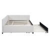 Sapphtopaz Upholstered Daybed with Linen Fabric Bed Frame with Striped Arm and Slats Support for Apartment, Bedroom - 4 of 4