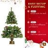 4FT Pre-lit Xmas Tree Artificial Christmas 4-Piece Set with Garland, Wreath and 2 Entrance Trees with LED Lights-The Pop Home - 4 of 4
