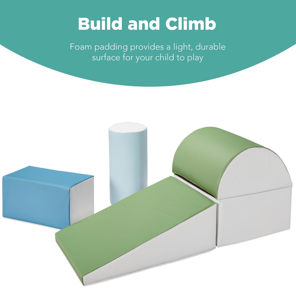 Best Choice Products Soft Foam Climbing Blocks for Toddlers, 5-Piece Play Set, Easy-Clean Vinyl - Multicolor - thumbnail 9