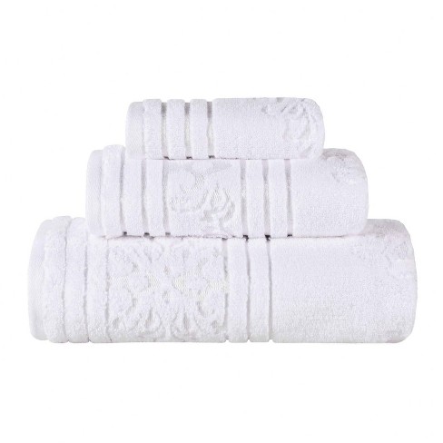 Homestead Textiles Growers Collection 100-Percent Zero-Twist Pima Cotton  Bath Towel Set, White, 3-Piece