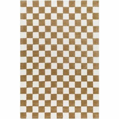 Hauteloom Timin Camel Checkered Area Rug