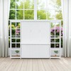 Queen Size Murphy Bed with Built-in Desk and Side Bookshelves, Space-Saving Foldable Wall Bed with Storage - 4 of 4