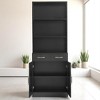 Tall Bathroom Storage Cabinet with 2 Doors, 2 Drawers, and 3 Open Shelves, Freestanding Organizer with Adjustable Shelf - 3 of 4