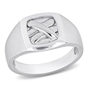 EVERLY JEWELRY |Sterling Silver 2 Tone Silver White & 14K Yellow Gold Men's Fashion Ring - 1 of 4
