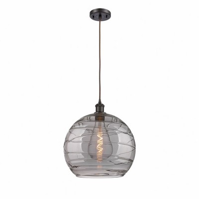 Athens Deco Swirl - 1 Light Pendant In Industrial Style-16.88 Inches Tall and 13.75 Inches Wide
