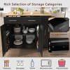 Kitchen Island Cart with Drop Leaf, Rolling Cabinet Organizer with 3 Tiers, 2 Drawers, 2 Doors, and Towel Rack for Dining Room - 4 of 4