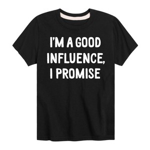 Boys' - Instant Message - I'm a Good Influence Christmas Short Sleeve Graphic T-Shirt - 1 of 4