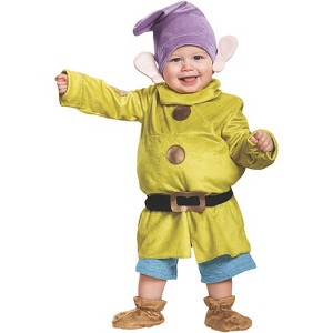 Disguise Infant Boys' Snow White Deluxe Dopey Tunic Costume - Size 12-18 Months - Green - 1 of 2