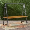 VYNXARIA Outdoor dining table made with acacia wood,provides a unique structure that allows you to hang your favorite potted plants - 4 of 4