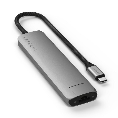 Satechi 7-IN-1 USB-C Slim Multiport Adapter with Ethernet - Space Gray