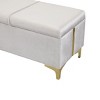 Modern Upholstered Storage Ottoman Bench with Gold Metal Legs and Hidden Compartment for Living Room – 3irtyhousy - 3 of 4