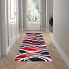 Emma and Oliver Olefin Accent Rug with Abstract Wave Design and Natural Jute Backing - 2 of 4