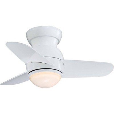 26" Minka Aire Modern Hugger Indoor Ceiling Fan with LED Light White Etched Opal Glass for Living Room Kitchen Bedroom Family Home