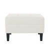 Classic Upholstered Ottoman with Cushioned Top,Velvet Ottoman,Ottoman Bench,Comfortable Living Room Furniture-Maison Boucle - 4 of 4