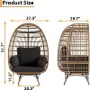 360° Swivel Egg Chair, Oversized Patio Rotating Basket Chair, Steel Frame and Metal Base, Waterproof, PE Rattan Lounge Chair for Porch Backyard - 2 of 4