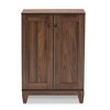 2 Door Nissa Wood Shoe Storage Cabinet Walnut Brown - Baxton Studio: Entryway Organizer, Holds 20 Pairs - 3 of 4