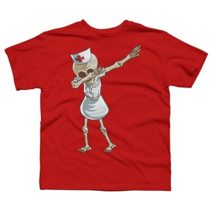 Boy's Design By Humans Halloween Dabbing Funny Skeleton Nurse RN Costume Gift By COVI T-Shirt - 1 of 3