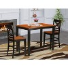 HomeStock 3-Piece Black Finish Solid Wood Top Counter Height Dining Table Set - 2 of 4